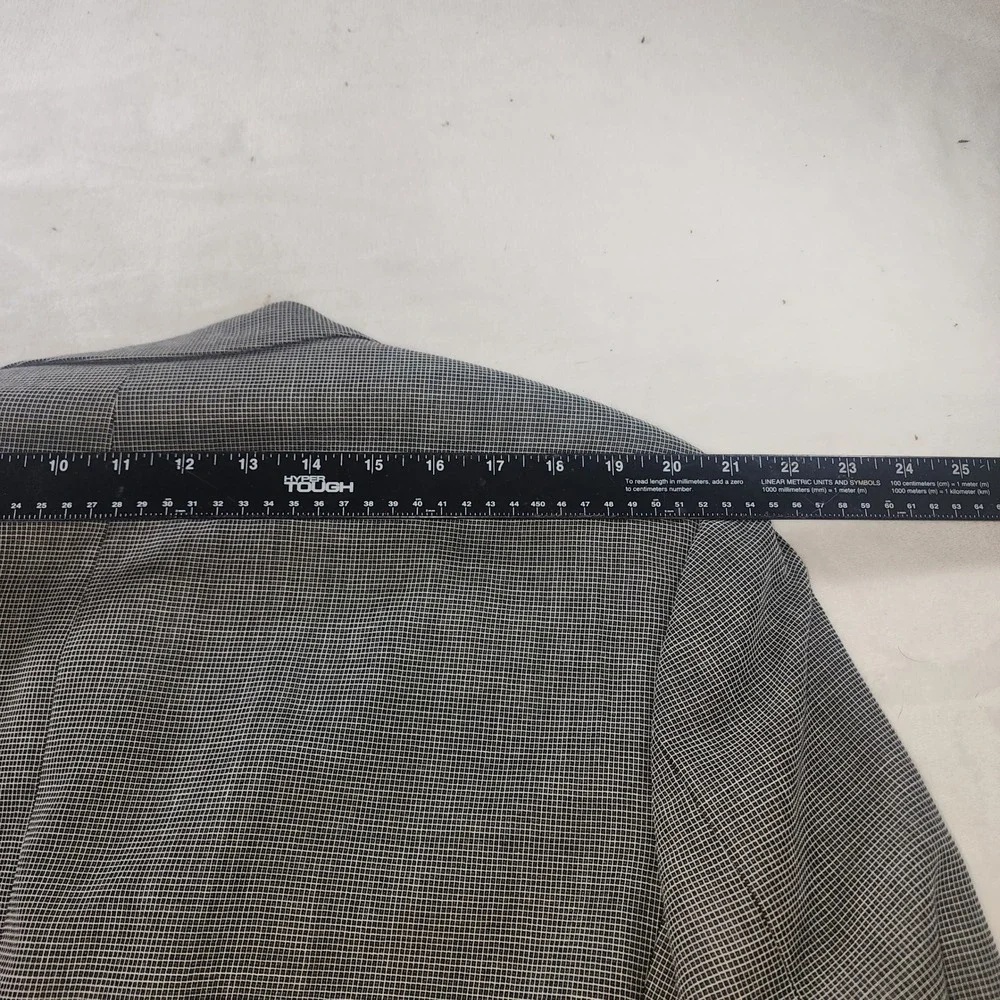 Hugo Boss Einstein Grey Micro Check Wool Blend 3 Button Blazer Mens 46L Classic